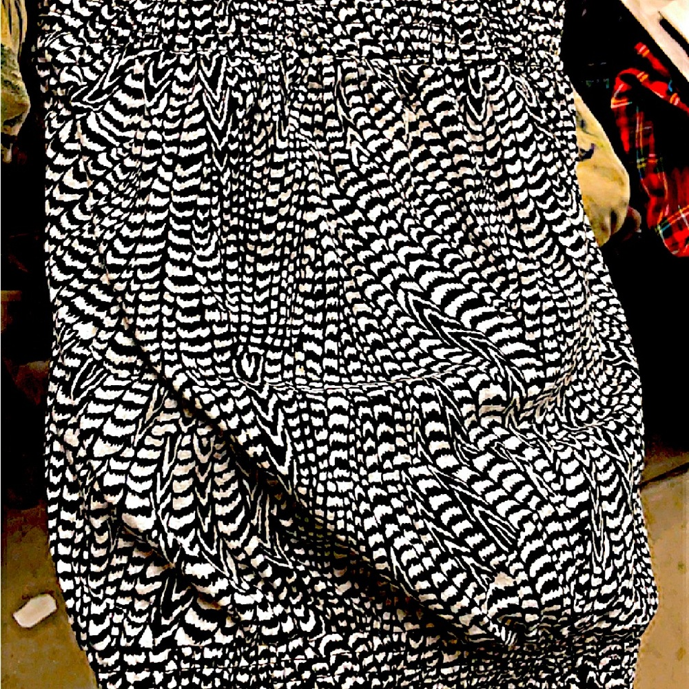 Anthropologie tube top/shirt, Size X small, Black and white abstract pattern